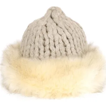 Čepice Čepice s kožíškem béžová