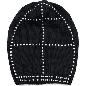 Čepice Čepice beanie Stříbrná nit černá
