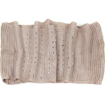 Šála Kruhová šála s třpytkami béžová