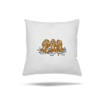 Polštář Bastard Trojnásobná opice polštář White