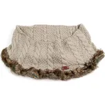 Zimní nákrčník s kožíškem béžový