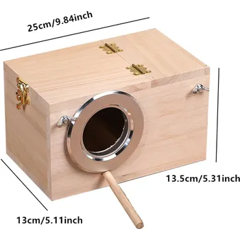 Hnízdní budka Dřevěná klec pro papoušky a andulky | Hnízdní budka - M