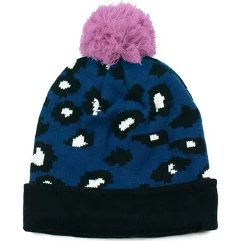 Čepice Tmavě modrá čepice s růžovou bambulí