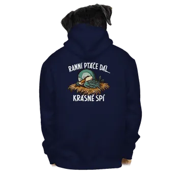 Pánská mikina Bastard Ranní ptáče spí pánská mikina na zip Navy