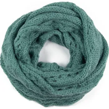 Šála Pletená kruhová šála s ažurovým vzorem modrozelená