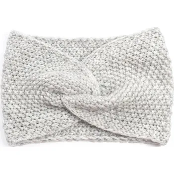 Čepice Podzimní pletená čelenka světle šedá