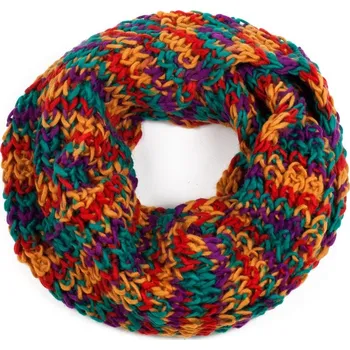 Šála Veselá melanžová kruhová šála v tlumených barvách