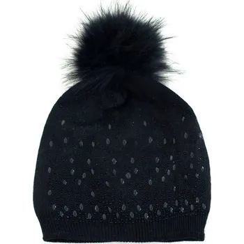 Čepice Zdobená čepice s bambulí černá