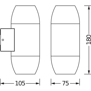 Venkovní osvětlení OSRAM venkovní nástěnné svítidlo ENDURA CLASSIC CANNON antracitová up/down tmavě šedá 2 x 35 W