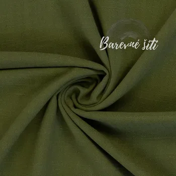 Viskoza se lnem Khaki (E) (Trendy oděvní materiály)