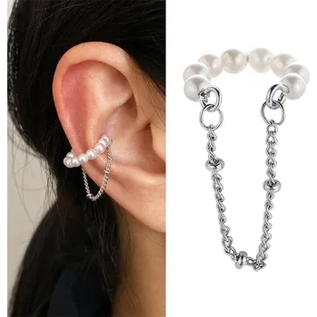 Náušnice Módní náušnice s klipem v listovém designu - 24