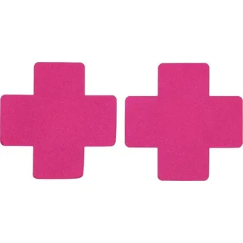 Ozdoba na bradavku Erotická pomůcka | samolepka na bradavky, styl křížek - 2 ks - Růžová