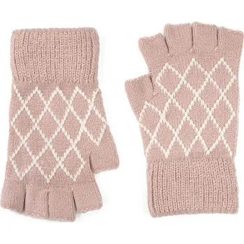 Rukavice Dlouhé palčáky z příze špinavě růžové