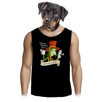 Pánské tílko Bastard Potřebuju kafe! – Život není pohádka pánské tílko Black