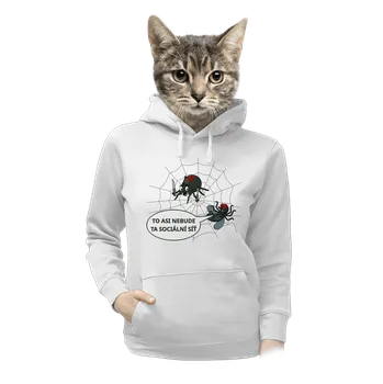 Dámská mikina Bastard Sociální síť dámská mikina klokanka White