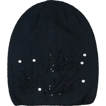 Čepice Dámská podzimní čepice s jemnou ozdobou černá