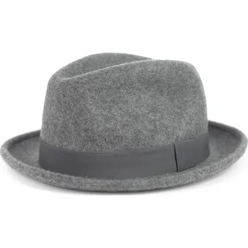 Klobouk Dámský vlněný klobouk s úzkou krempou šedý