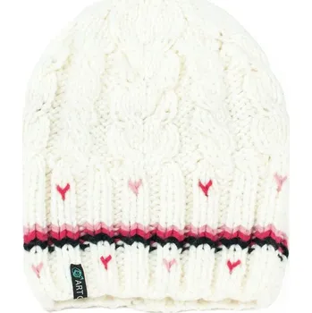 Čepice Zimní čepice s třemi pruhy smetanová