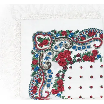 Šála Šál se vzorem a třásněmi - bílý