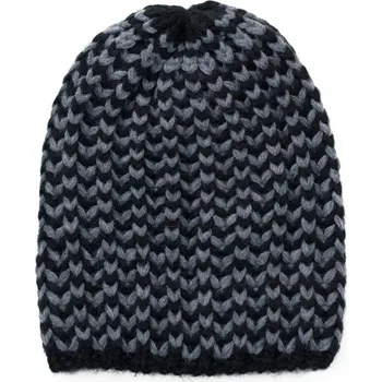 Čepice Čepice beanie do týla černo-šedá