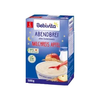 Bebivita Večerní mléčná kaše mléčná rýže s jablkem od 5. měsíce, 500 g