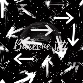 Úplet, Bílé šipky na černé (E) (Top kvalitní úplet Bella digitisk)