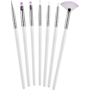 Kosmetický štětec Nailee Štětce na nehty sada 7 ks bílé