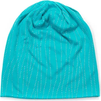 Čepice Čepice beanie tyrkysová s kamínky