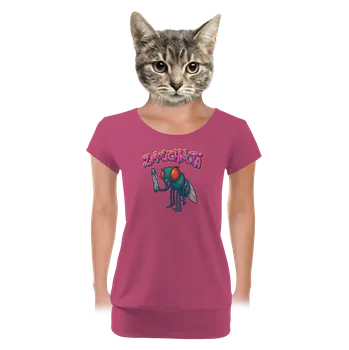 Dámské tričko Bastard Zmouchnutá dámské tričko s lemem Magenta