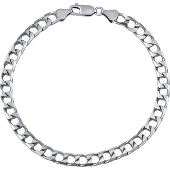 Náramek Stříbrný náramek SQUARE CURB Pancr 6 mm