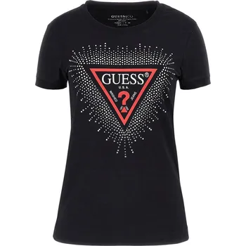 Dámské Tričko s krátkým rukávem GUESS SS CN STAR TRIANGLE TEE W3BI55J1314-JBLK – Černá L