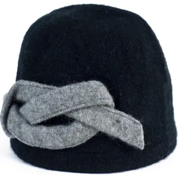 Čepice Klobouk Uroboros vlněný černý