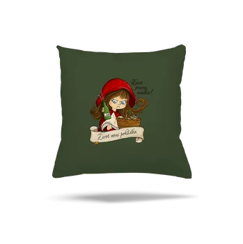 Polštář Bastard Zase nealko – Život není pohádka polštář Olive Green