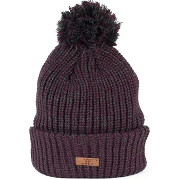 Čepice Silná melanžová unisex čepice s bambulí fialová
