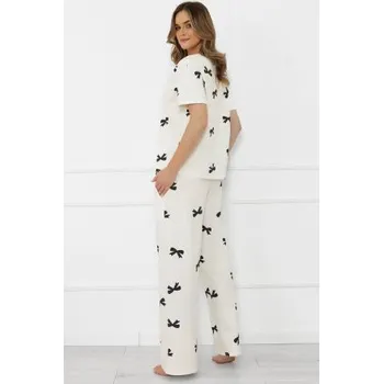 Dámské pyžamo Dámské bavlněné pyžamo Italian Fashion Figaro Ecru L