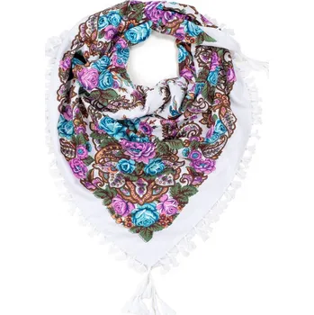 Šátek Folkový šátek bílý