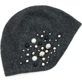 Čepice Vlněný klobouček s perličkami