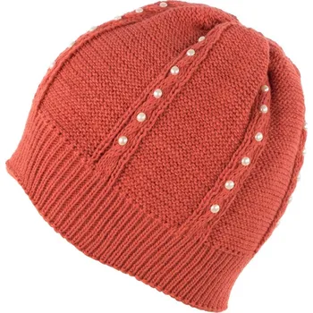 Čepice Čepice s perličkami červená
