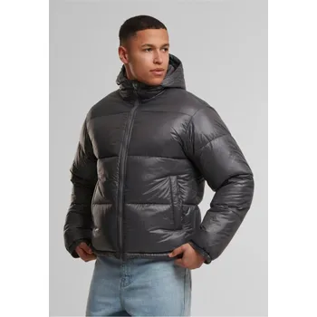 Shiny Puffer Jacket With Hood - magnet L