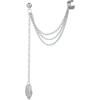 Náušnice Módní náušnice s klipem v listovém designu - 4