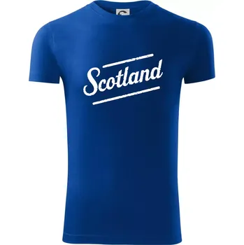 Pánské tričko Scotland Vintage nápis - Viper FIT - Pánské zůžené tričko - S ( Královská modrá )