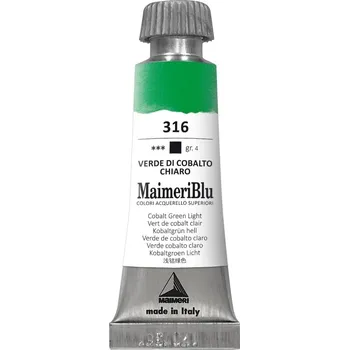 Vodová barva Maimeri Blu Akvarelová barva Cobalt Green Light 316 12 ml 1 ks
