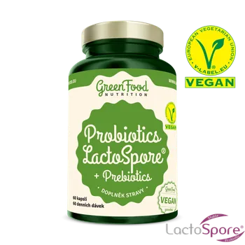 Zdraví GreenFood Nutrition Probiotika LactoSpore® + Prebiotics - 60kapslí