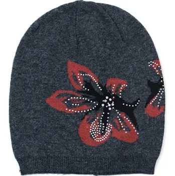 Čepice Čepice Rajský květ tmavě šedá
