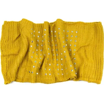 Šála Kruhová šála s třpytkami žlutá