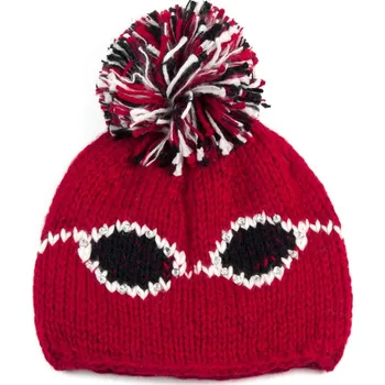 Pokrývka hlavy Čepice s obrázkem a bambulí červená