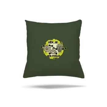Polštář Bastard Věk je jen číslo polštář Olive Green