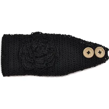 Čepice Čelenka s dřevěnými knoflíky černá