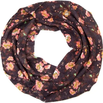 Šála Květovaný mohérový šál - tunel hnědý