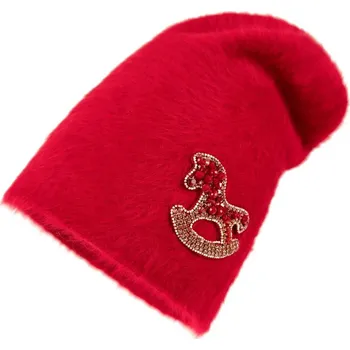 Čepice Teplá čepice na zimu červená
